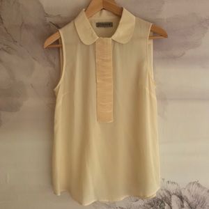 Jigsaw silk sleeveless blouse - pin tuck panel.